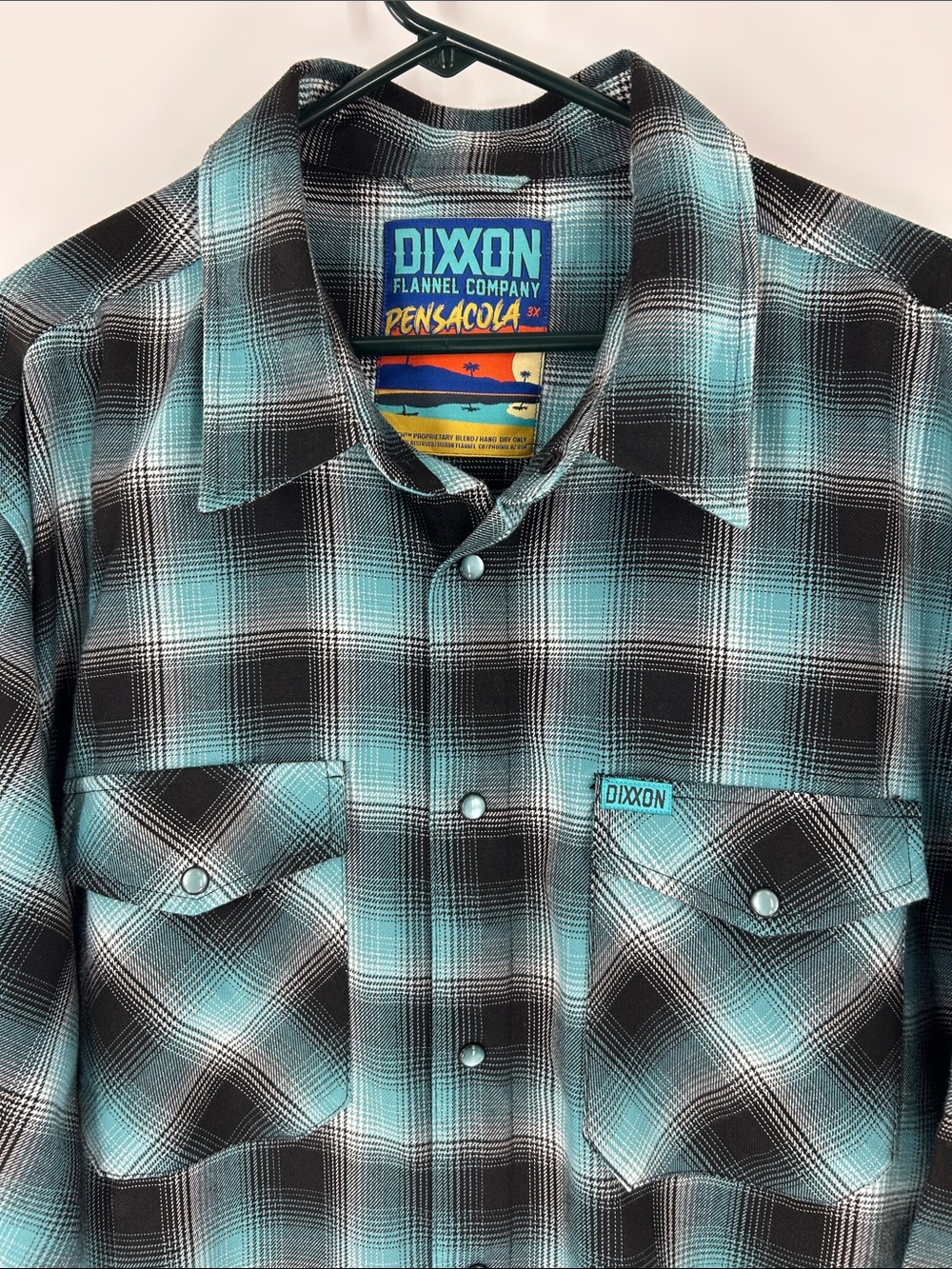DIXXON Pensacola Flannel Plaid Shirt Men's Biker Blue Black 3X Lumberjack Punk - Picture 6 of 10